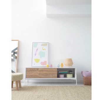 Mueble Tv Corak madera fresno blanco y natural