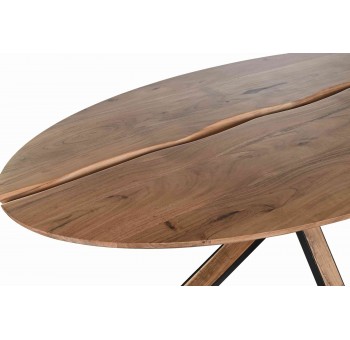 Mesa comedor ovalada madera acacia natural
