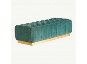 Pie de cama Zold madera de mango, hierro y terciopelo verde