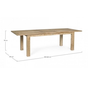Mesa extensible Ehans 200-260X100 madera de teca