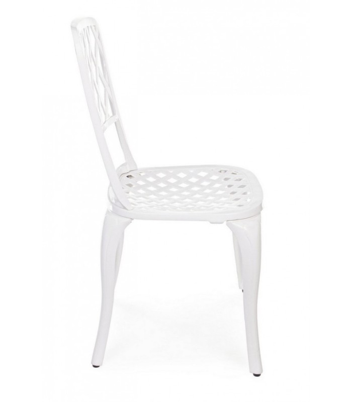 Silla jardín Nolak aluminio fundido blanco