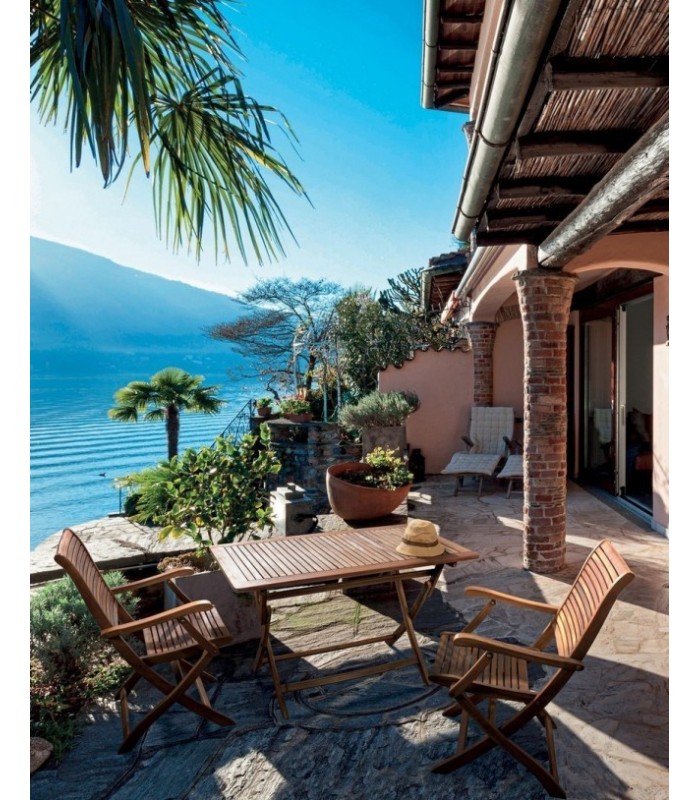 Silla plegable jardín Crin con reposabrazos madera acacia