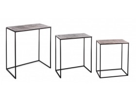 Set 3 mesas auxiliares Nasmehni acero y aluminio
