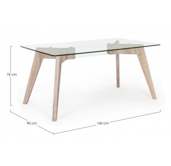 Mesa comedor Papier madera dm y vidrio templado 160X90