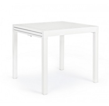 Mesa comedor extensible Pelikan aluminio color blanco 83-166X80