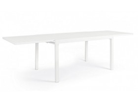 Mesa comedor extensible Pelikan aluminio color blanco 200-300X90