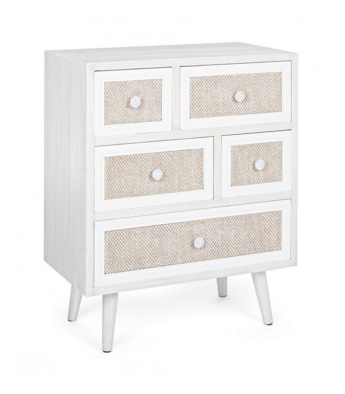 Cómoda 5 cajones Copf dm y lino 60X72.5