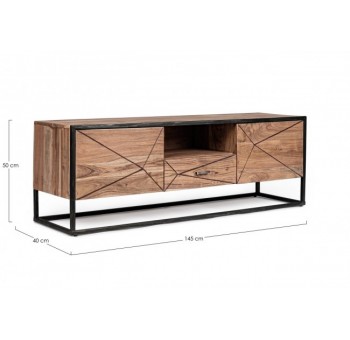 Mueble Tv 2 puertas y un cajón akacija madera de acacia 145x50