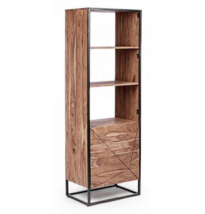 Estantería librería 1 puerta akacija madera de acacia 60X180