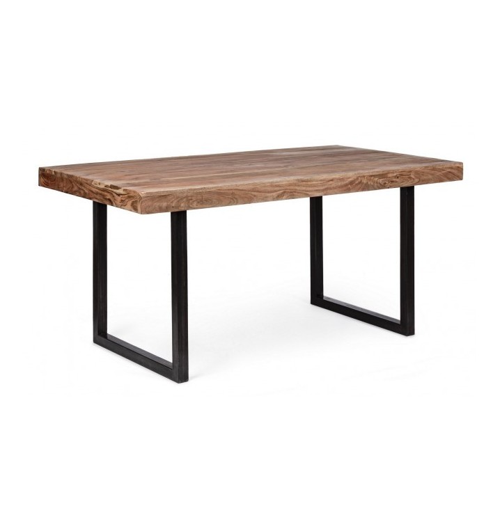 Mesa comedor akacija acero y madera de acacias 160X90