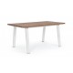 Mesa comedor Taska acero blanco y madera de acacia 160X90
