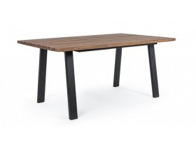 Mesa comedor Taska acero negro y madera de acacia 160X90