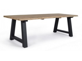 Mesa comedor Rolanda madera de teca y metal 240X100