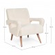 sillón Klevas madera caucho solida y poliéster blanco
