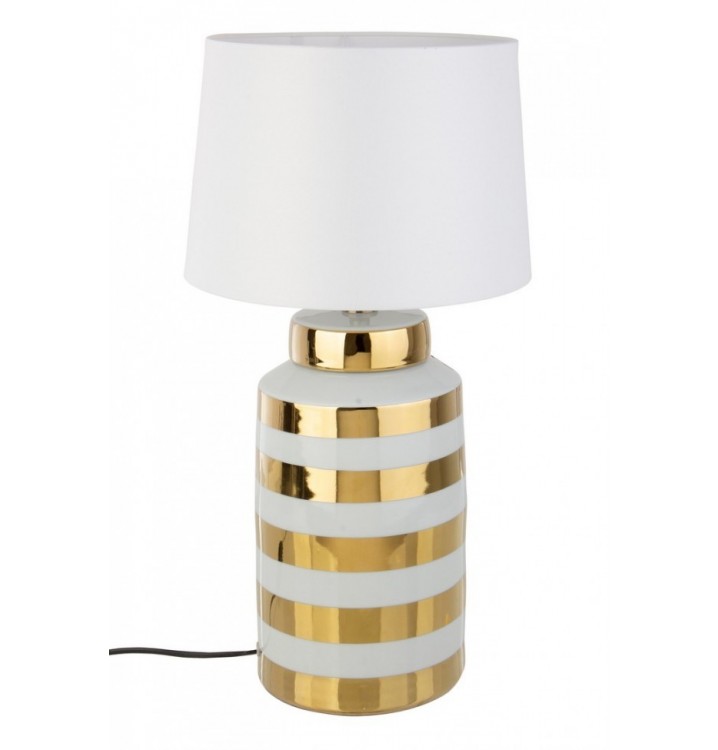 Lámpara de mesa rayas doradas H63
