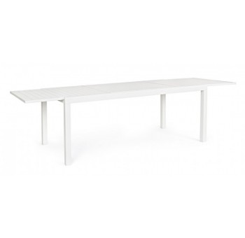 Mesa comedor extensible Pelikan aluminio color blanco 200-300X100