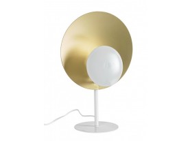 Lámpara de mesa Ugzens metal blanco y dorado