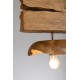Lámpara de techo Bhinzod madera rústica 3 pantallas