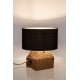 Lámpara de mesa Udrots madera pantalla negra