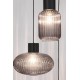 Lámpara de techo redonda Corell 3 globos cristal transparente y gris