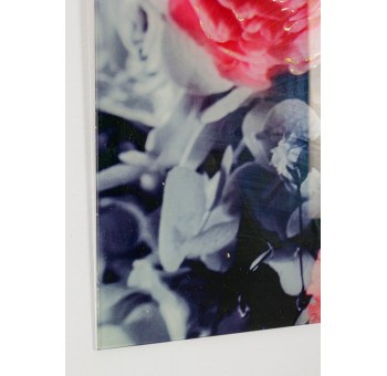 Cuadro cristal flores rosas 120x80