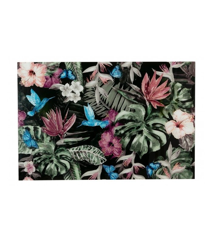 Cuadro cristal pájaros azules 120x80