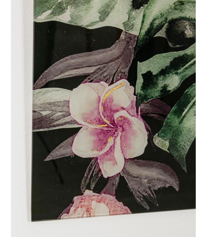 Cuadro cristal pájaros azules 120x80