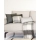Manta de sofá 125x150 cuadros blancos y grises gustosa