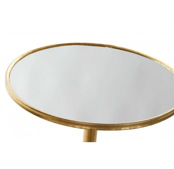 Mesa auxiliar Campy metal espejo redonda dorado