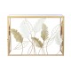 Consola Jaler hojas largas metal espejo dorado
