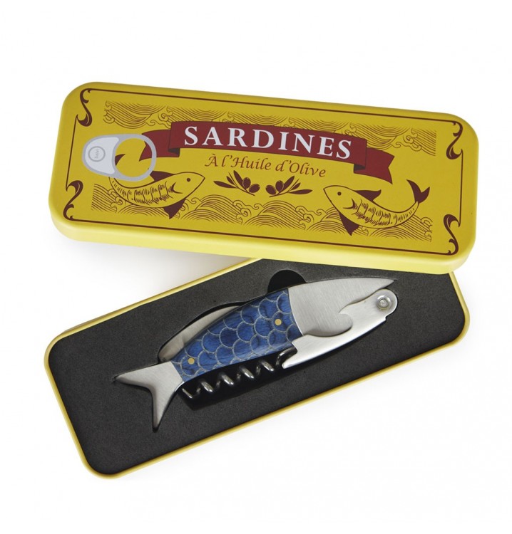 Sacacorchos forma pez lata Sardinas