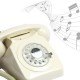 Teléfono retro años 60 sobremesa dial beige