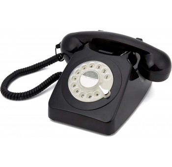 Teléfono retro años 60 sobremesa dial negro