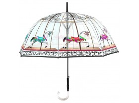 Paraguas adulto seta Carrusel caballos transparente