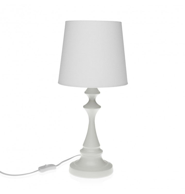 Lámpara de mesa Nolvaiks blanca pantalla blanca