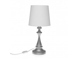 Lámpara de mesa Nolvaiks gris pantalla blanca