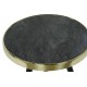 Mesa auxiliar Dolyte acero cristal redonda dorado negro detalle mármol