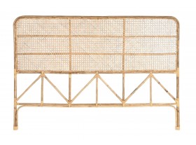 Cabecero cama Bambe ratán bambú natural detalle triángulos grande