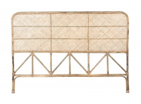 Cabecero cama Bambe ratán bambú natural detalle triángulos grande 2