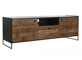 Mueble tv Girelli pino madera reciclada 2 puertas 1 cajón 1 cajonera