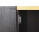Aparador Atady metal madera 2 puertas negro dorado detalle tirador media luna