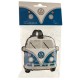 Etiqueta identificador maleta Volkswagen Camper azulroja