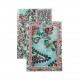 Pañuelo cuello decorado 65x65 Cachemir turquesa
