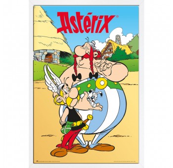 Cuadro Asterix y Obelix 64x94 enmarcado blanco