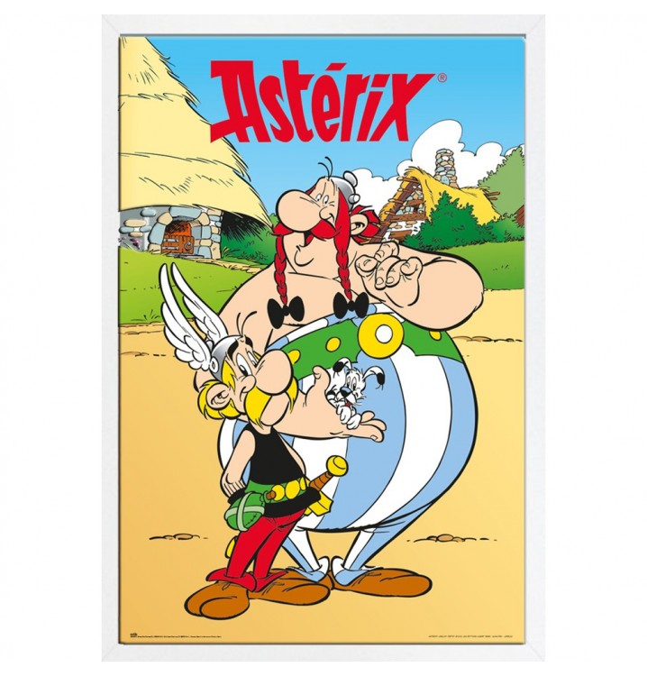 Cuadro Asterix y Obelix 64x94 enmarcado blanco