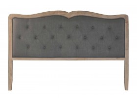 Cabecero cama Liss roble poliester gris oscuro detalle marco hueco central