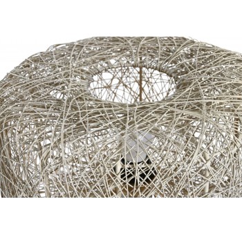Lámpara sobremesa Tuusd metal blanco detalle forma jaula redonda
