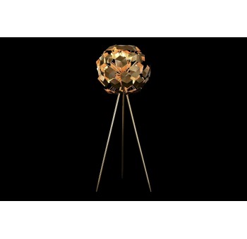 Lámpara suelo Cubit metal dorado 3 patas detalle geométrico