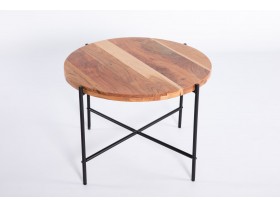 Mesa de centro redonda Humphrey madera y metal negro