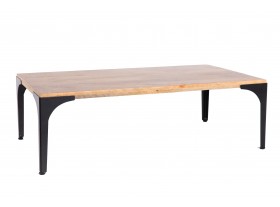 Mesa de centro rectangular Issac madera y metal negro